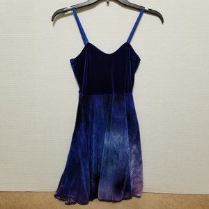 Costume Gallery dress Small velvet velour bodice dip dye ombre skirt leotard